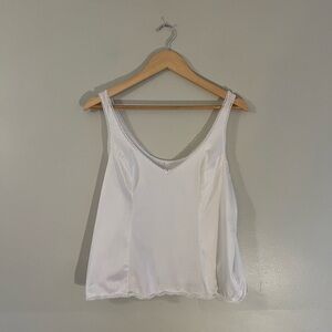 Vassarette Vintage White Lace Bow Sleeveless Top Coquette Summer Bridal